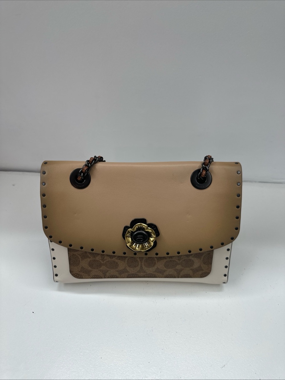 Coach Parker Colorblock Shoulder Bag From  The Tea Rose Prairie Rivets Era.
